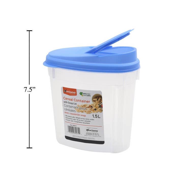 Luciano Gourmet - Vente Boîtes de conservation - Conteneur à céréales Luciano 1,5L (52 oz) avec couvercle à pression, ovale