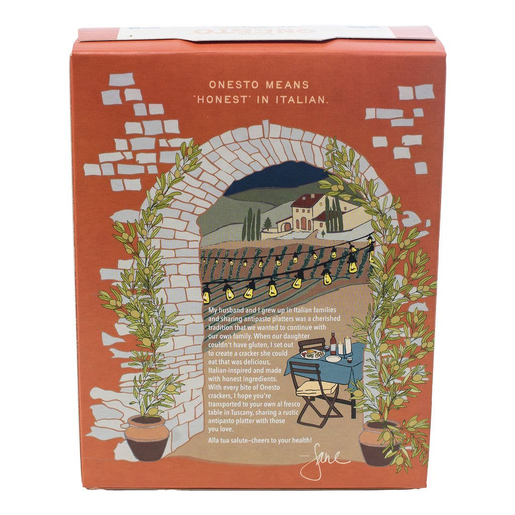 Onesto Foods - Wholesale Crackers - Onesto Gluten-Free Rosemary Crackers2