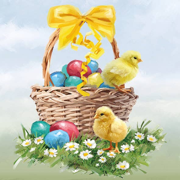 Lunch Napkin - Easter Basket for wholesale by Elegant Gifts