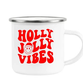 Holly Jolly Vibes Holiday gift coffee mug cup funny for wholesale by The Candy Collections