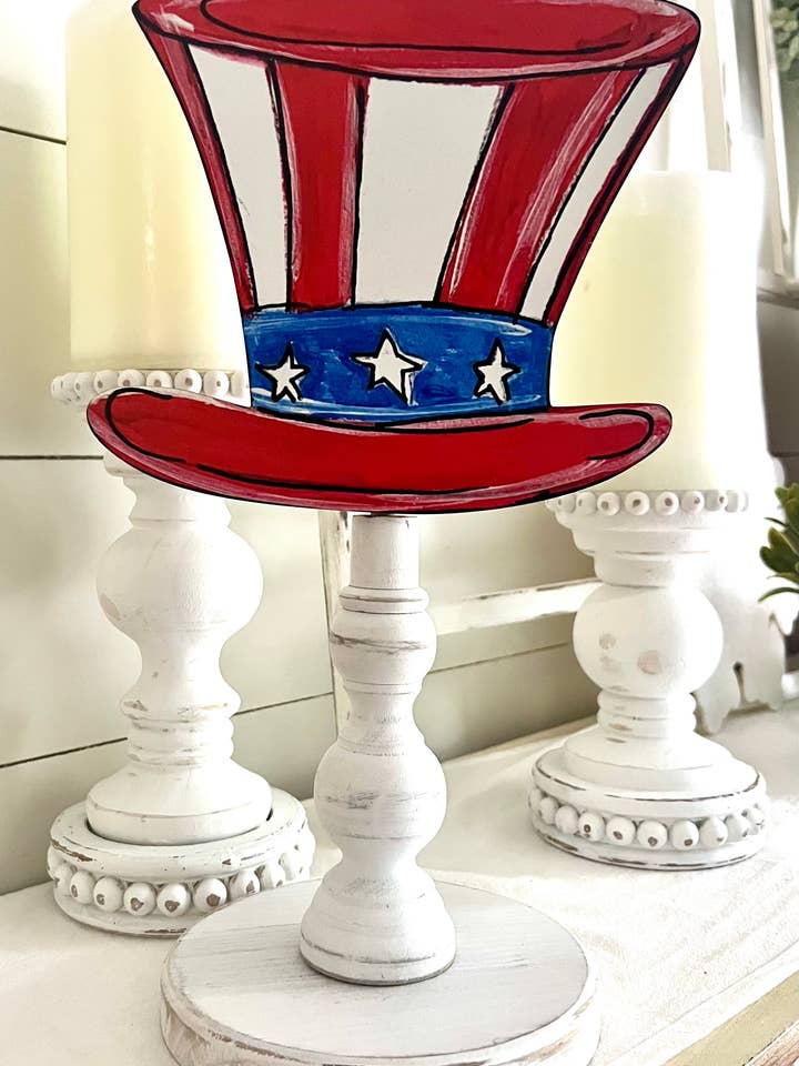 Seasonal & Everyday Toppers: Uncle Sam Patriotic Hat for wholesale by The Happy Butterfly