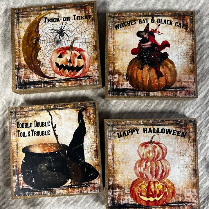 Vintage Halloween Mini Signs for wholesale by Thompsons Handmade Country LLC