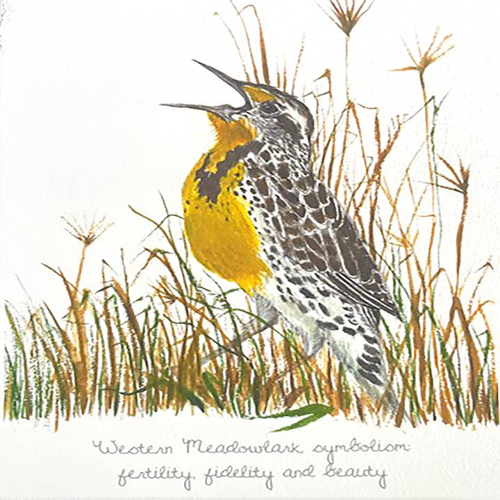 Carte_Fatte_a_Mano_Uccelli_Simbolismo_Allodola_Occidentale_#37 per la vendita all'ingrosso da parte di Susan LeVine