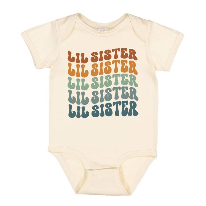 Itsy Bitsy Bella Co - Wholesale Bodysuit (Non-Footed) - Baby - Repeating Lil Sister Baby Bodysuit