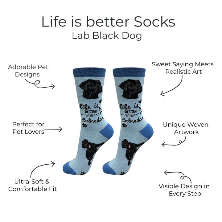 E&S Pets - Wholesale Socks - Unisex - Black Labrador - Fun Novelty Dog Socks - Unisex1