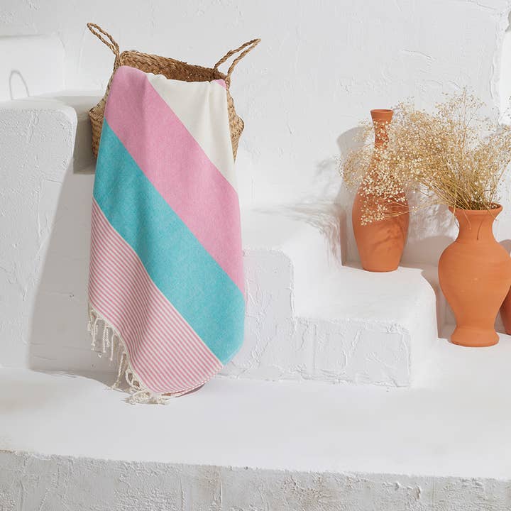 Kikoya - Wholesale Beach Towel - Hawaiian Turkish Towels 35x70" Terry Backing Beach Bath Pool