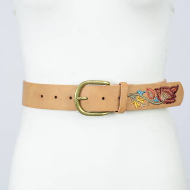 Leto Accessories - Wholesale Belt - Women's - Flower Embroidered Statement Belt6
