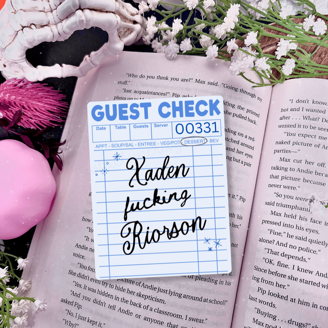 Awfullynerdy.co - Wholesale Bookmark - Xaden F'ing Riorson Guest Check Lamianted Bookmark0