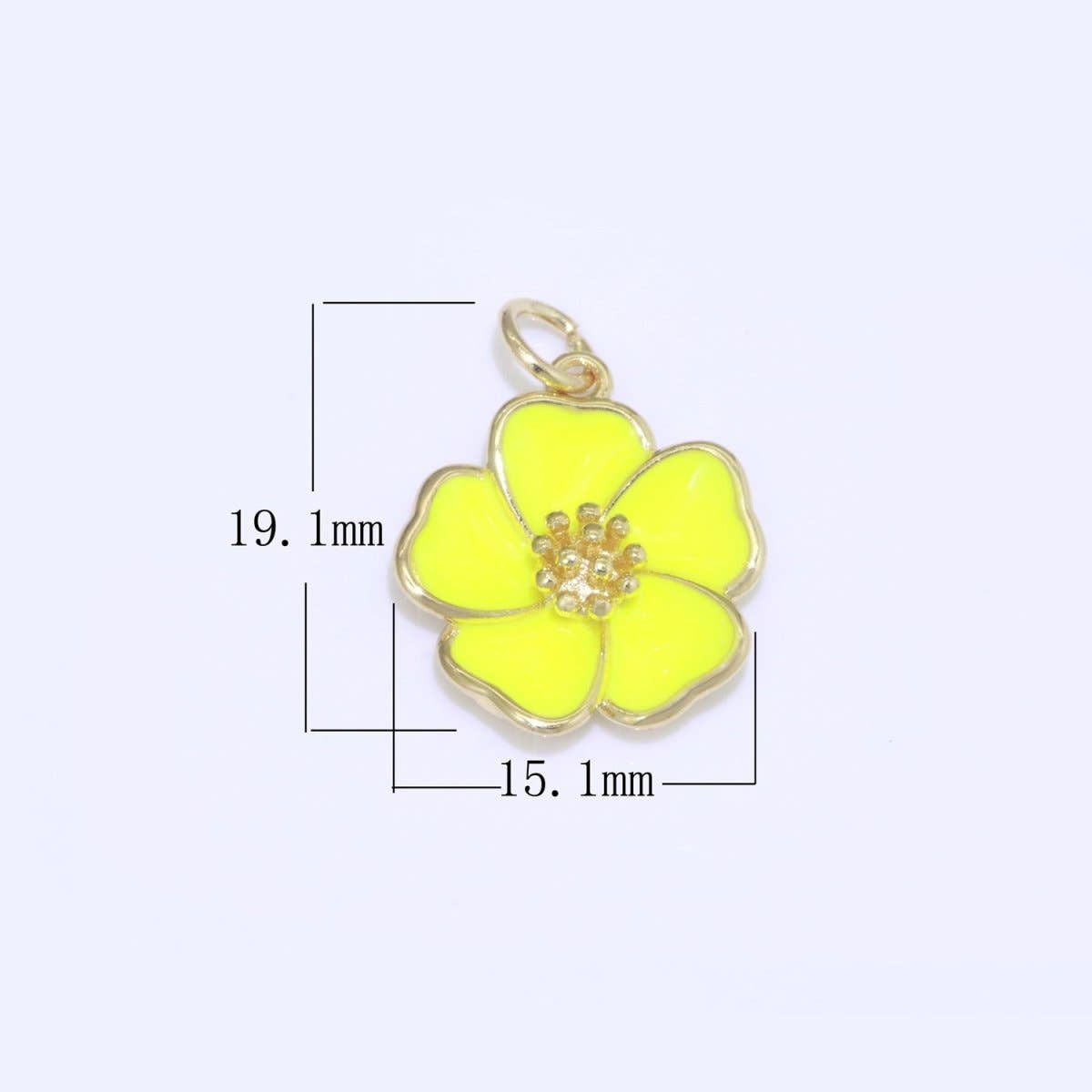Aim Eternal - Wholesale Individual Charm/Pendant - Dainty Hibiscus Charm Tropical Flower Gold Filled Enamel Charm Hawaiian Inspired Jewelry Pendant for Necklace Bracelet Earring Component M-505 M-506 M-5071