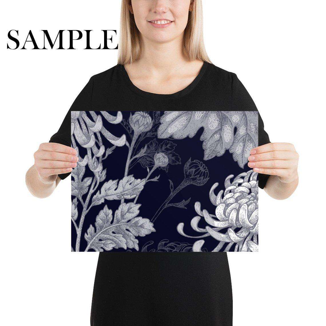 Wallpapers4Beginners - Wholesale Wallpaper - Carta da parati con fiori giapponesi blu5