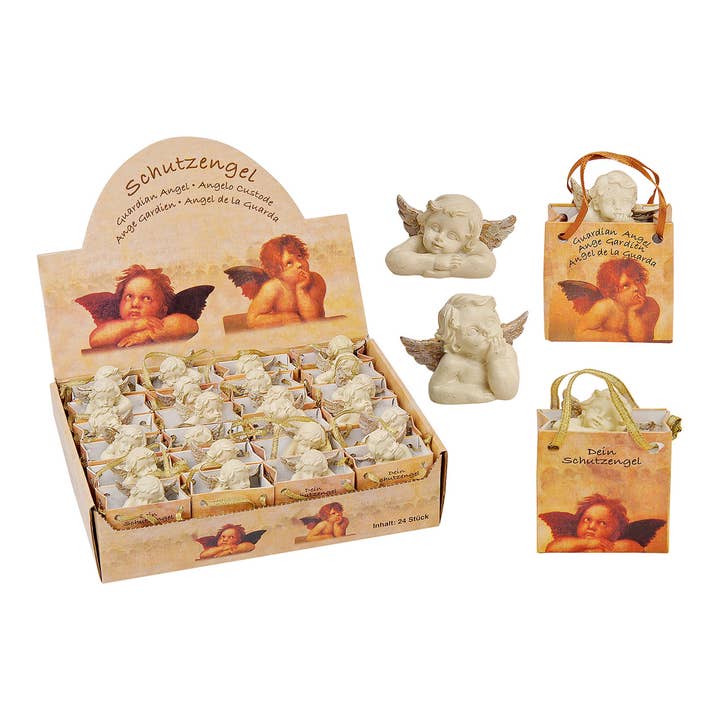 Wurm - Wholesale Decorative Figurine - Angel in white made of poly in gift bag, 5 cm, assorted