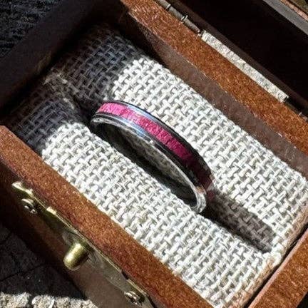 Stonington Designs/Hitch-Crafter - Wholesale Band/Stacked Ring - Whisper — 4mm Wood Inlay Tungsten Ring0