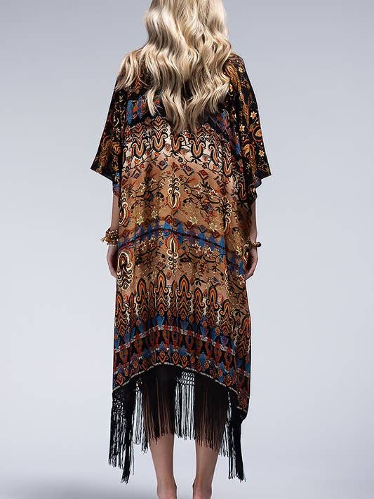 ANNECY Kimono Annecy con frange in vendita all'ingrosso su Faire