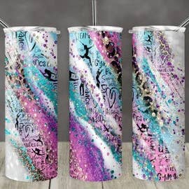 Gymnastique Aqua Pink Purple Teal Milky Way #2 | Tumbler pour la vente par Designs by Robyn