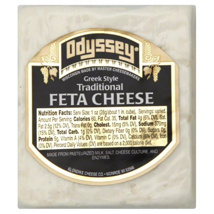Odyssey Traditional Greek Style Feta Cheese, 8 Oz for wholesale by KeHE Distributors, LLC