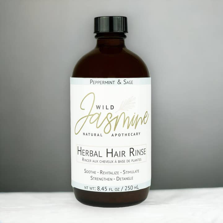 Wild Jasmine Natural Apothecary - Wholesale Scalp/Hair Treatment - Herbal Hair Rinse - Peppermint and Sage