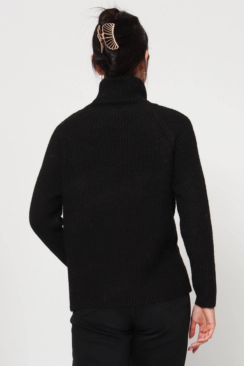 DIX-ONZE - Vente Pull en maille – femme - Pull Maille Côtelée – Col Roulé & Manches Longues22