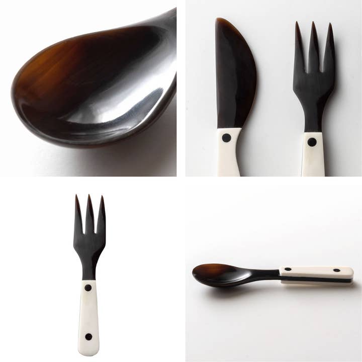 Luala Silk - Wholesale Assorted Cutlery Set - Horn Cutlery Set- Spoon Fork and Butter Knife
