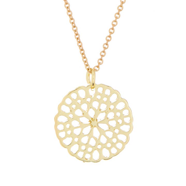 Zoey Simmons – Großhandel Kette mit Anhänger/Charm – Daisy Disc Charm Halskette - GF