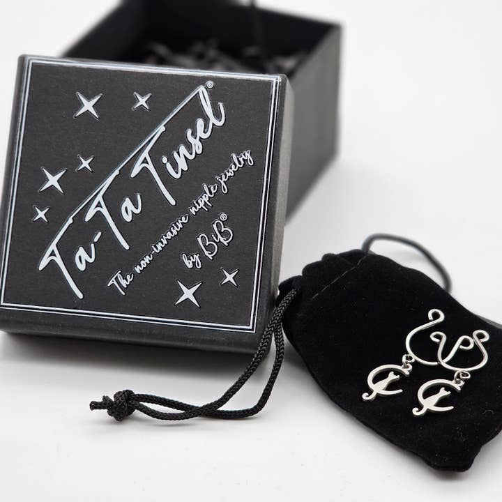 Ta-Ta Tinsel® Cat & Moon Nipple Ring Gift Set for wholesale by Believe It's Bare ® "BiB"®