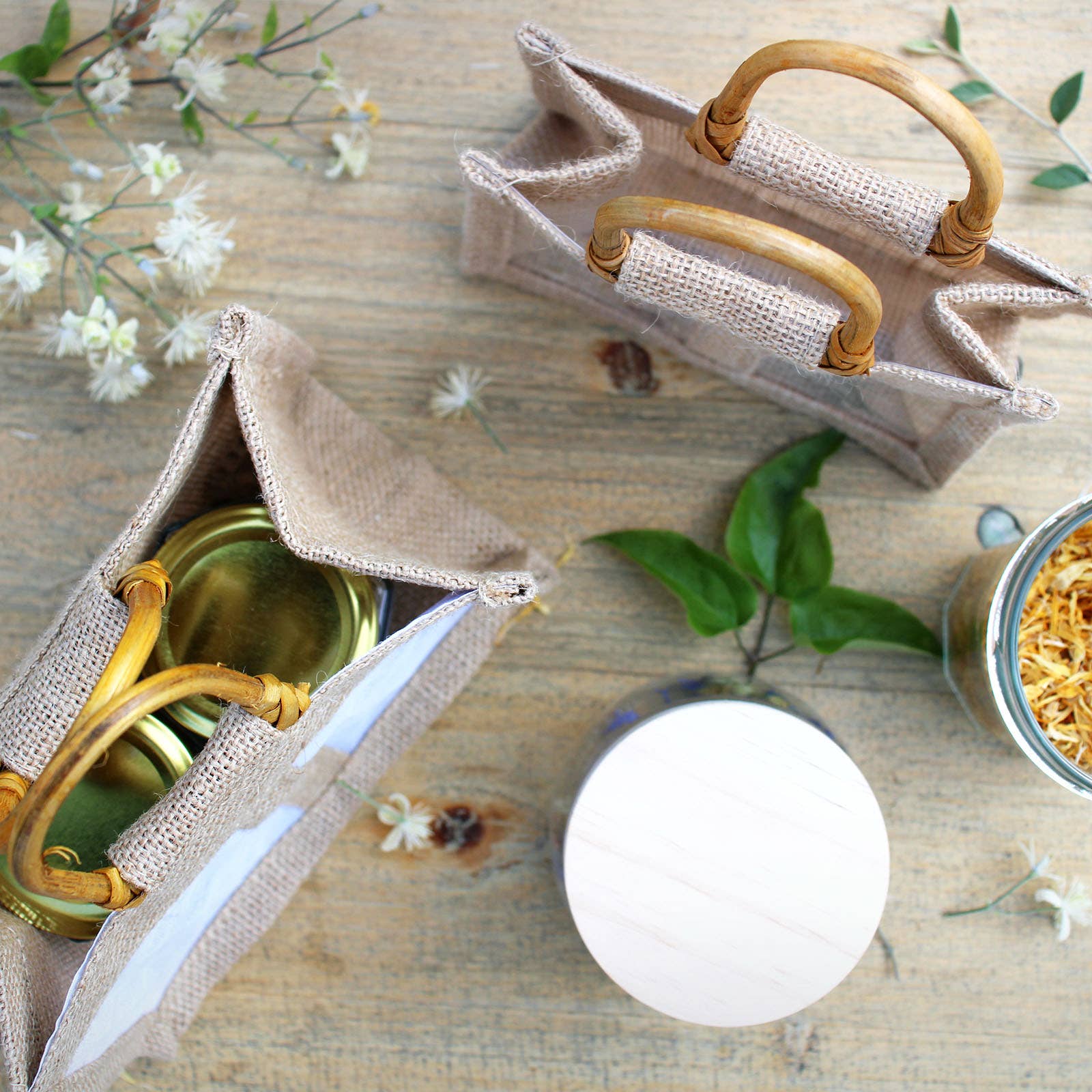 Ancient Wisdom - Wholesale Gift Bag - Two Jar Jute Gift Bag - Natural2