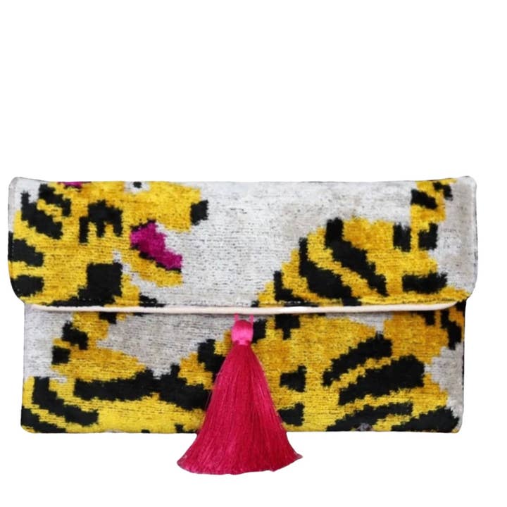 AYCA DESIGN - Wholesale Clutch Bag - Women's - Silk Velvet Ikat Clutch
