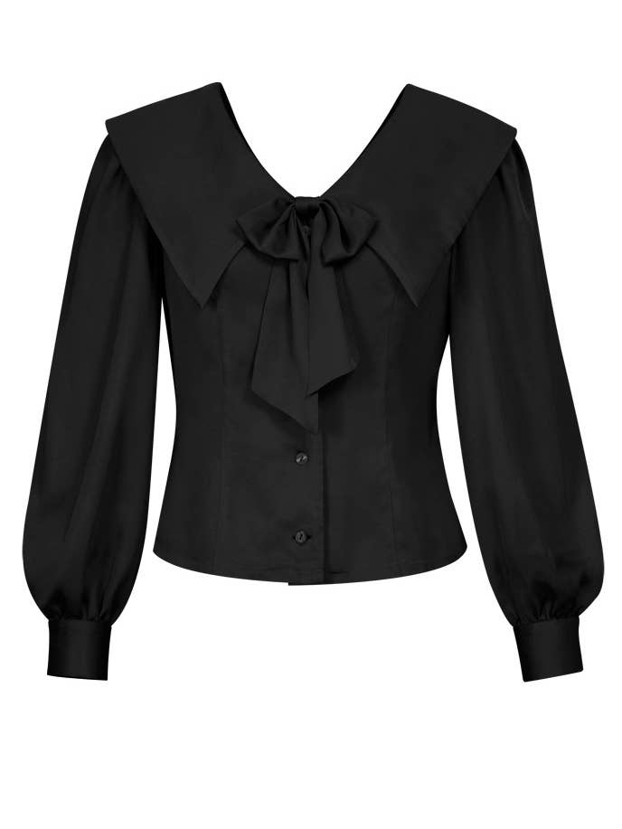 Chique Star overhemd met strik van viscose in grote maten in groen 062824 voor wholesale door CHIC STAR