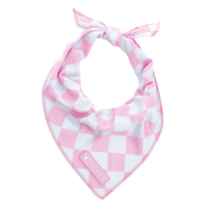 Frenchie Cooling Bandana - Pink Bubblegum Checkered for wholesale by Frenchie