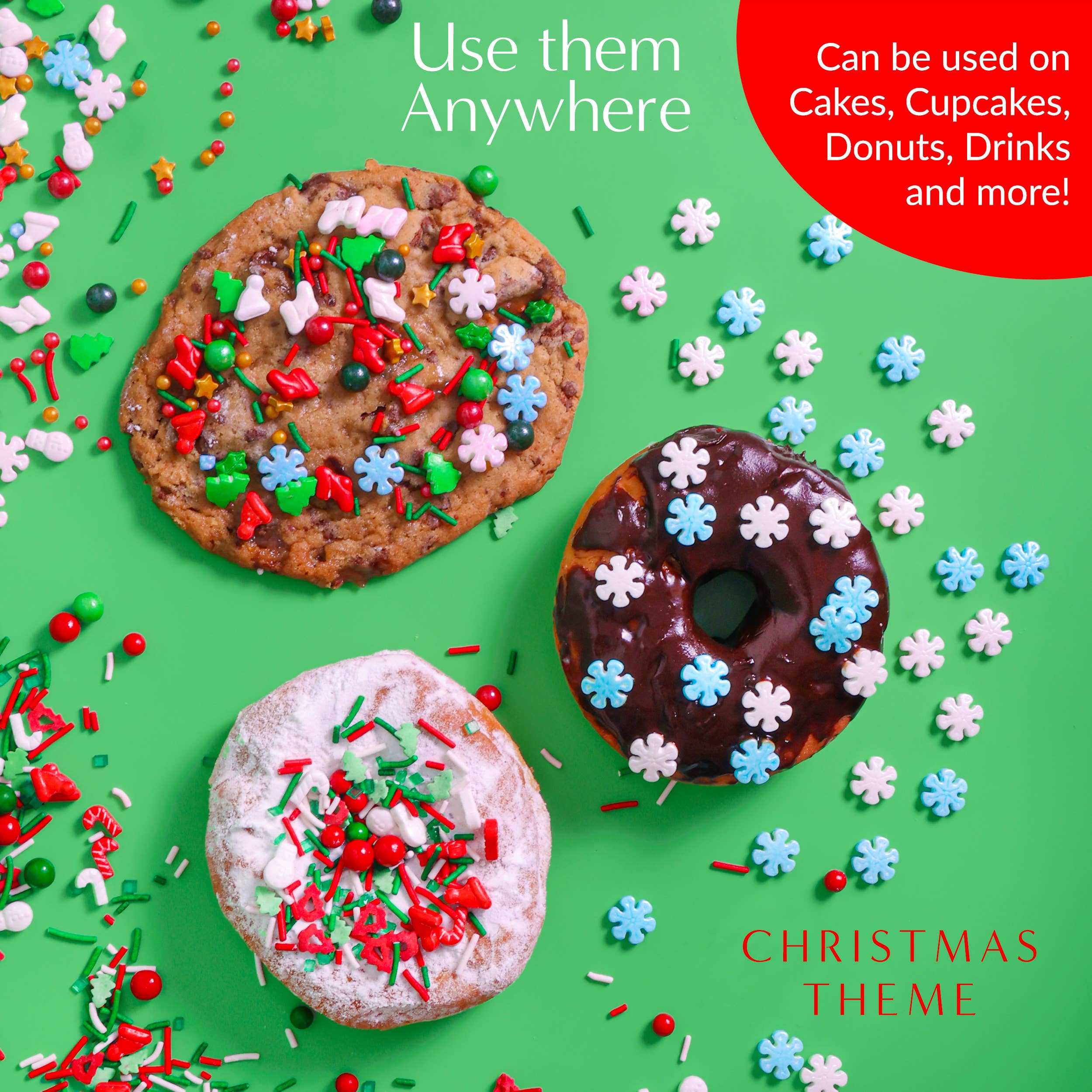 Sprinklemania – wholesale Strössel – Sprinklemania Sprinkles: Snöflingor, 3,5 oz kub3