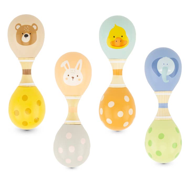 DUBBEL MARACAS: DJUR (uppsättning av 12) för wholesale av Ulysse Couleurs d'Enfance