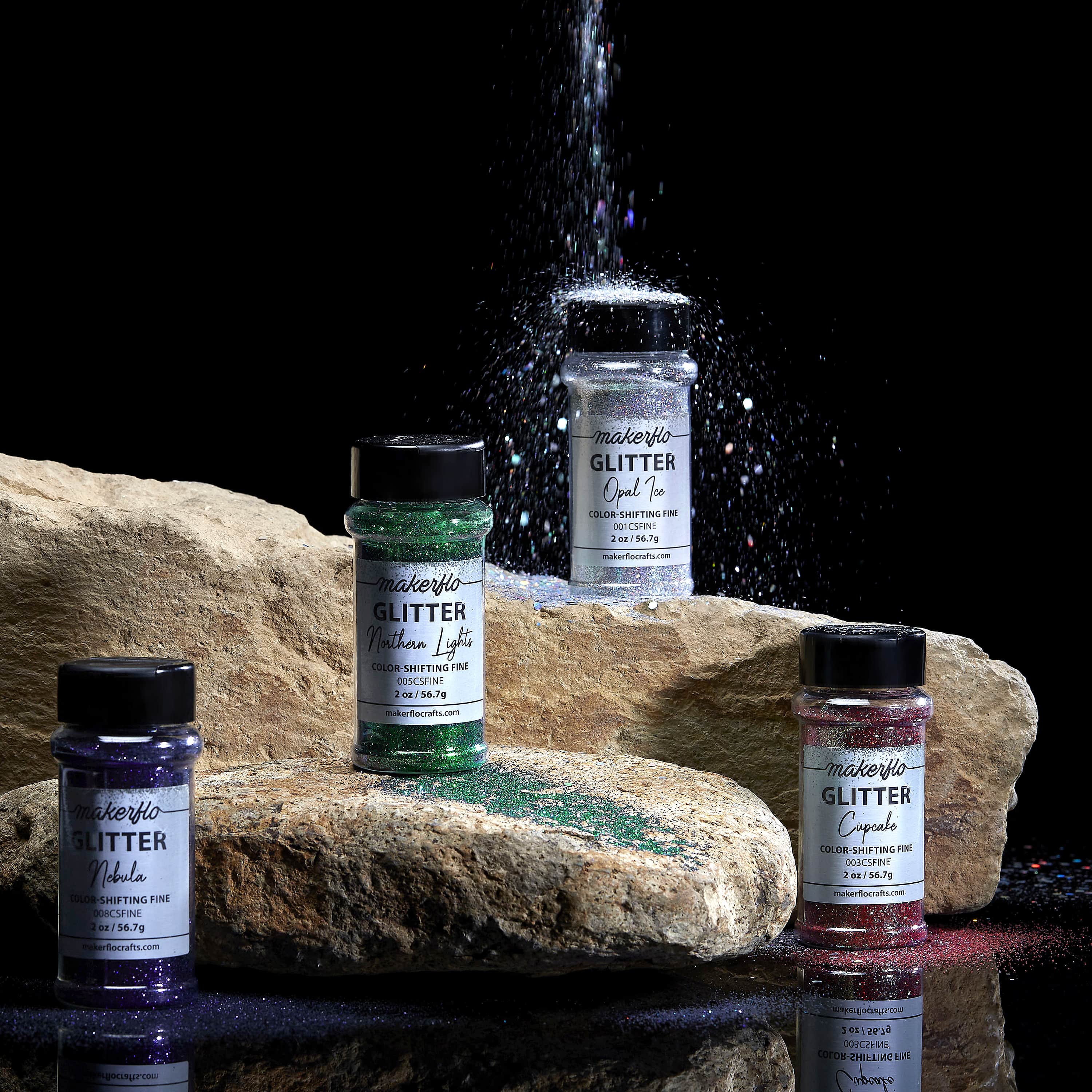 MakerFlo - Wholesale Glitter - Fine Glitter Variety Pack (Set of 55)6