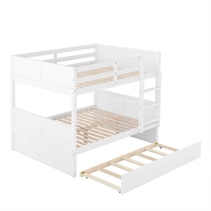 VTNG50 - Wholesale Bed - Full Over Full Bunk Bed with Twin Size Trundle, White6