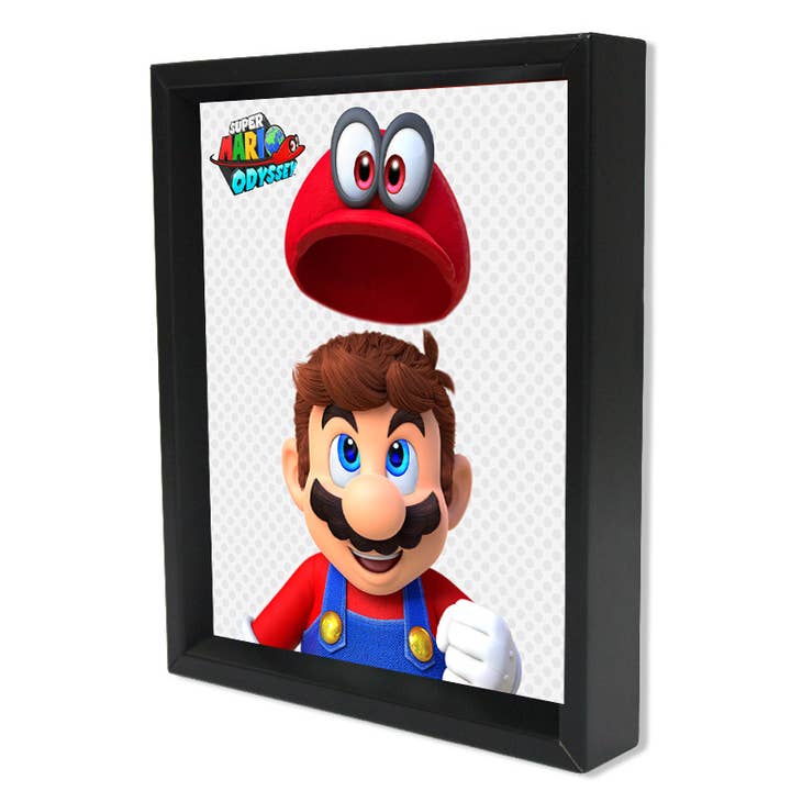 Pyramid America - Vente Décoration murale - Super Mario Odyssey - Boîte à ombres lenticulaire volante en 3D