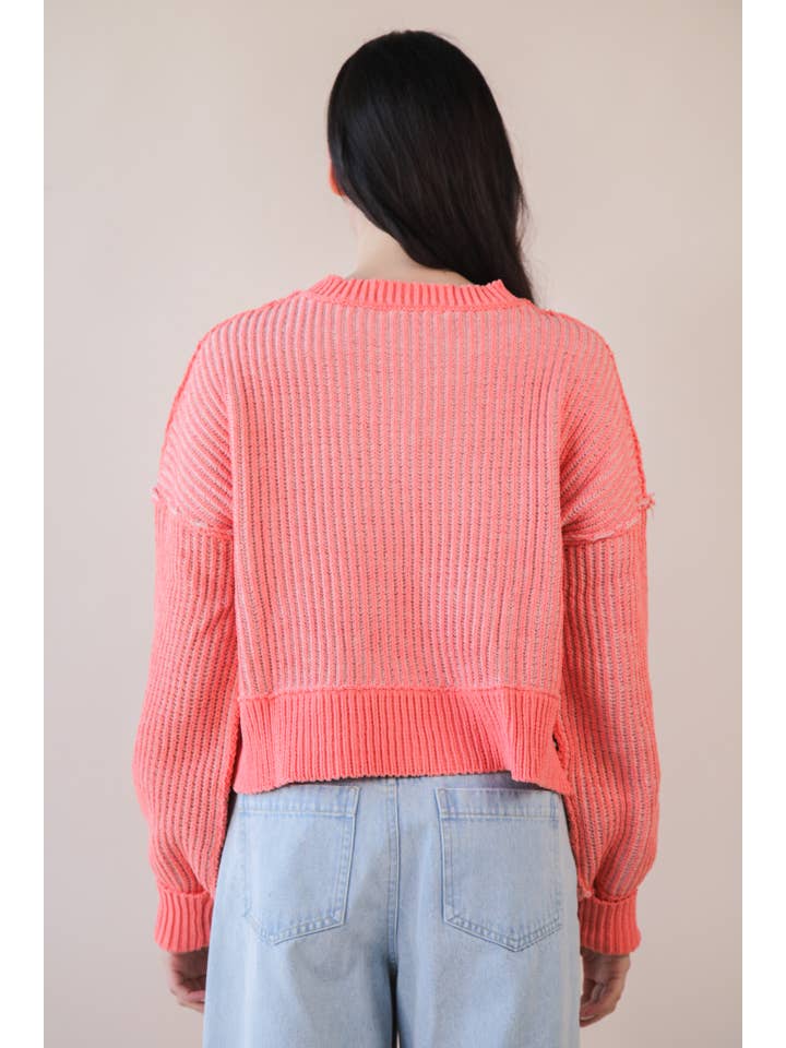 VERY J - Wholesale Pullover-trui - Dames - 12W3092N-Tweekleurige gestreepte trui met casual strepen27