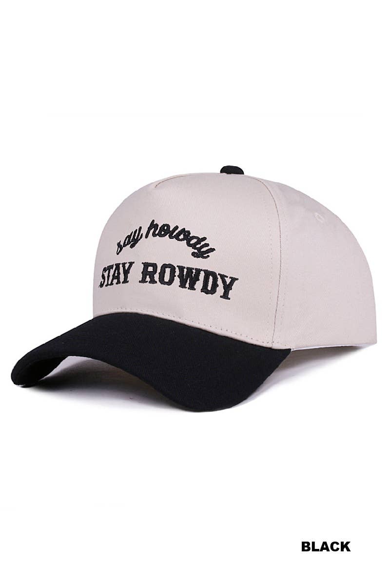 42POPS - Wholesale Honkbalpet - Dames - .1028 Zeg Howdy Blijf Rowdy Two Tone Canvas Katoenen Pet SI-289912