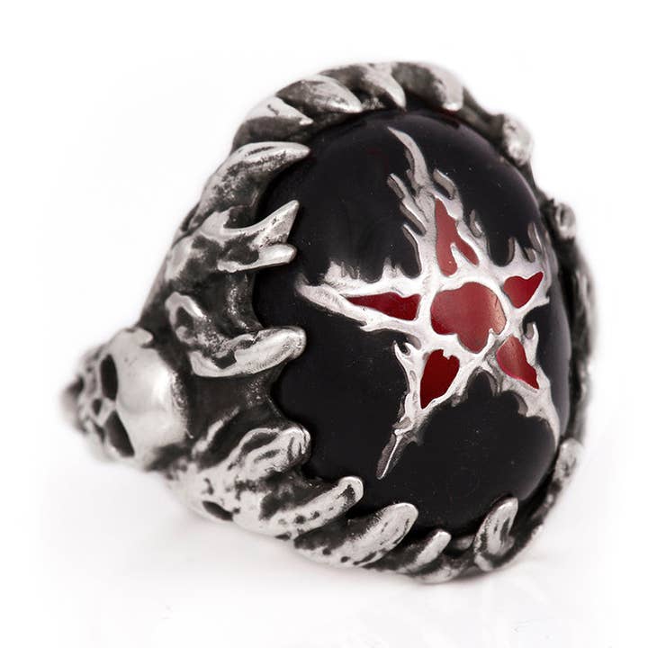 Anneau de Feu Infernal Flamestar Arlequin Noir pour la vente par Alex Streeter