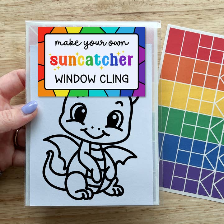 Kit de création d'autocollants Dragon Suncatcher pour enfants pour la vente par Calenlou Crafts