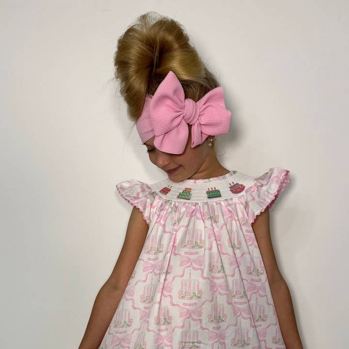 Birthday Smocked Girls Dress for wholesale by Clover Cottage