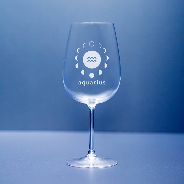 Zodiac Stemmed Wine Glass for wholesale by Morning Fog Studios