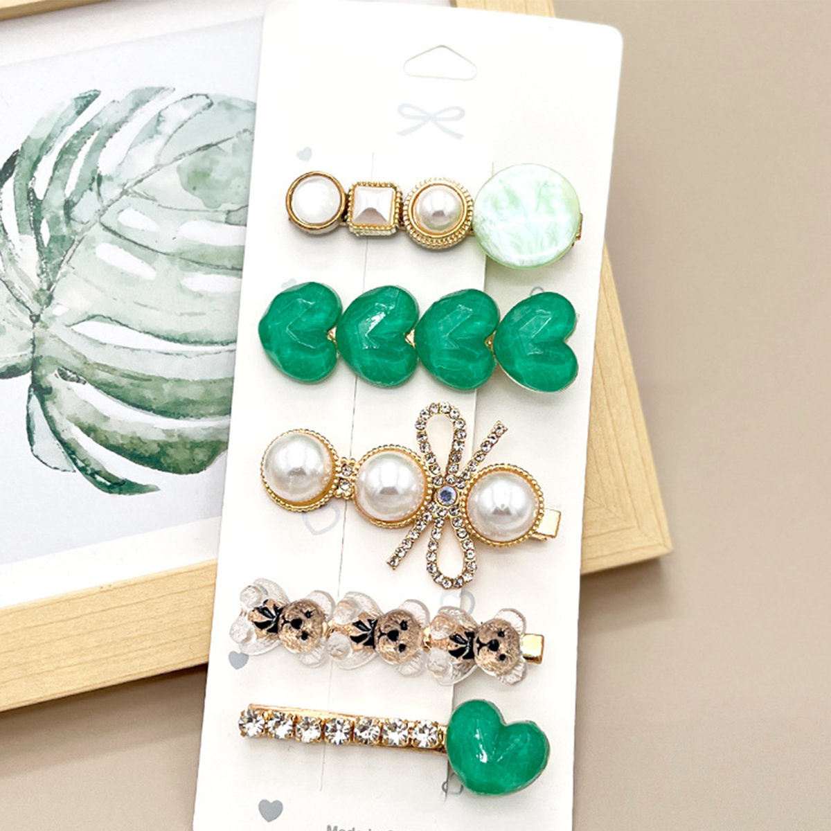 ACCITY - Wholesale Hair Clip - Women's - Rhinestone Pearl Hair Clip Set-Elegant Side Pin _CWASC034969