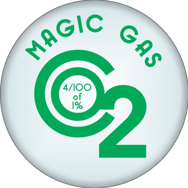 Spilla 1,25 pollici Magic Gas CO2 - 4/100 di 1% per la vendita all'ingrosso da parte di Square Deal Recordings & Supplies