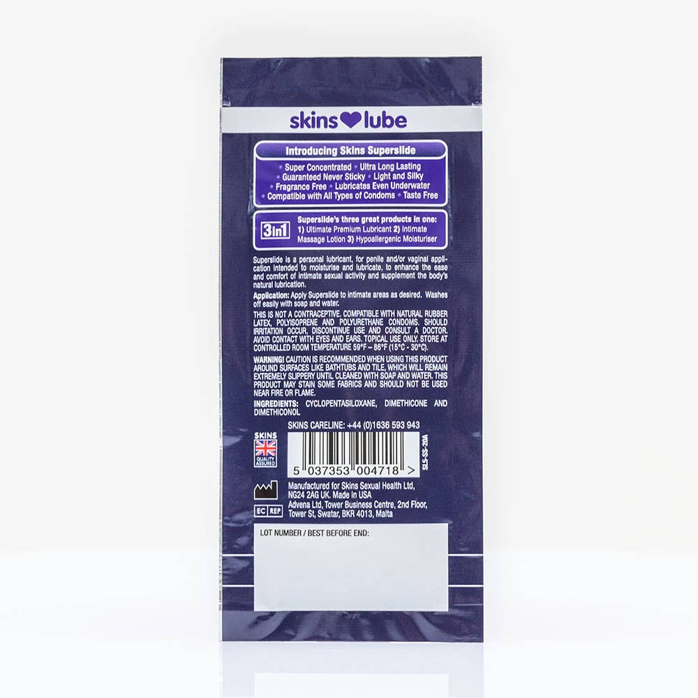 Creative Conceptions LTD – wholesale Personal lubricant – Skins Super Slide Silicone Lubricant - 5ml Foil1