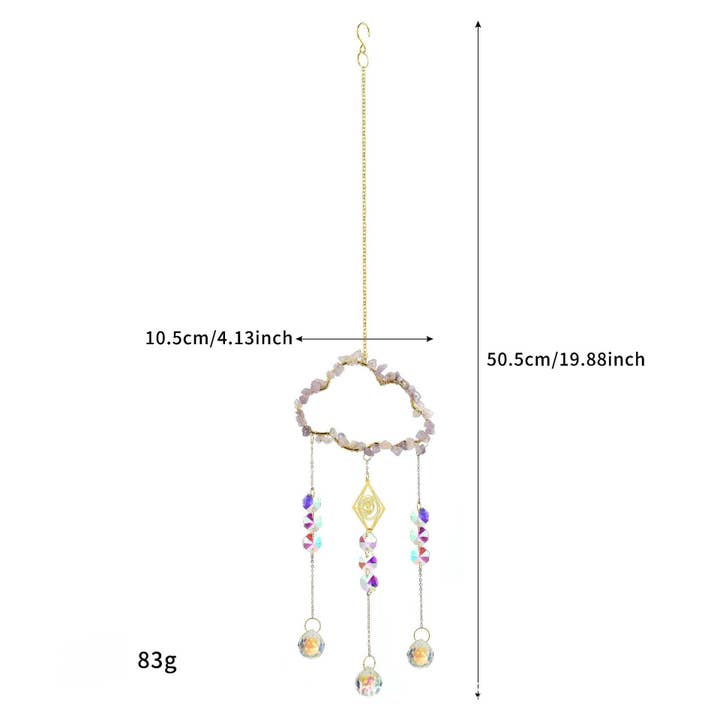 Dipped Shop - Wholesale Suncatcher - Cloud Stone Cross Crystal Home Hangings DP25A9193