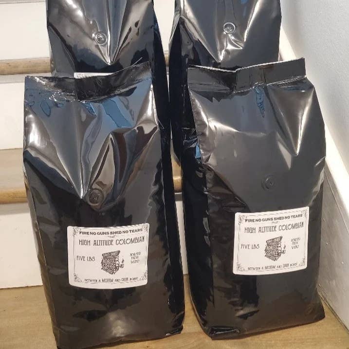 5 Pound Bag of Roasted High Altitude Colombian Coffee for wholesale by East Coast Roasts Coffee Co.