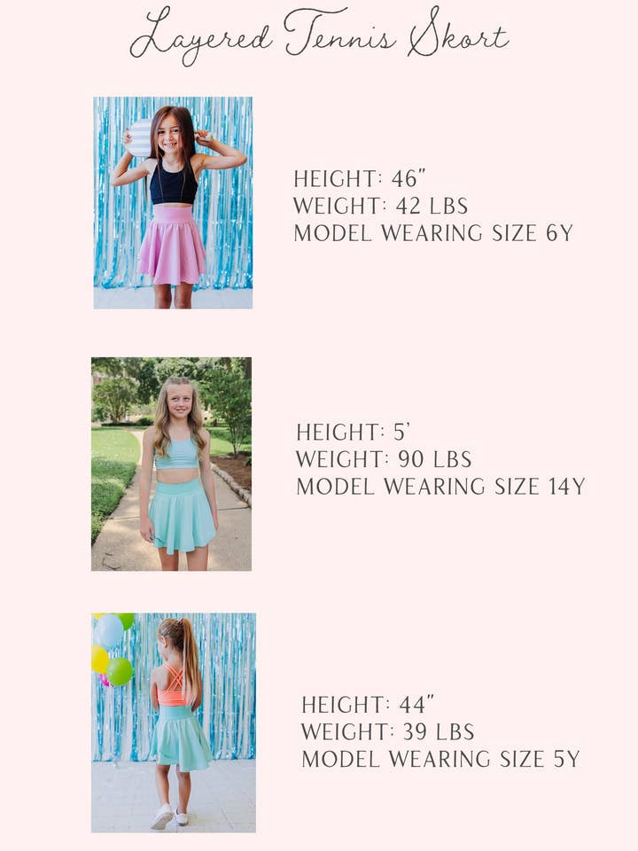 Sweethoney Clothing - Wholesale Skort - Kids - Layered Tennis Skort - Neon Pink