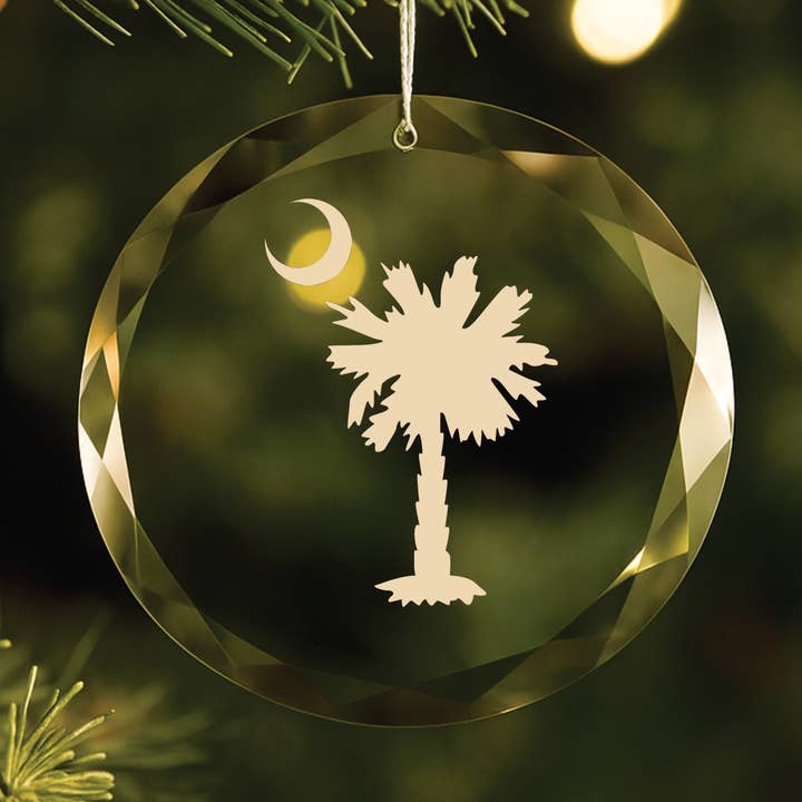 Adorno de Vidrio con Árbol de Palmetto de Carolina del Sur para venta al por mayor de A to Z Imaging and Design
