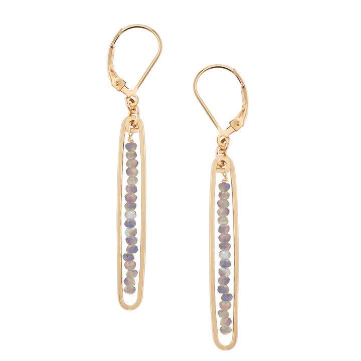 Lyric | Gold Filled Handmade Drop Earrings | Labradorite for wholesale by Freshie & Zero