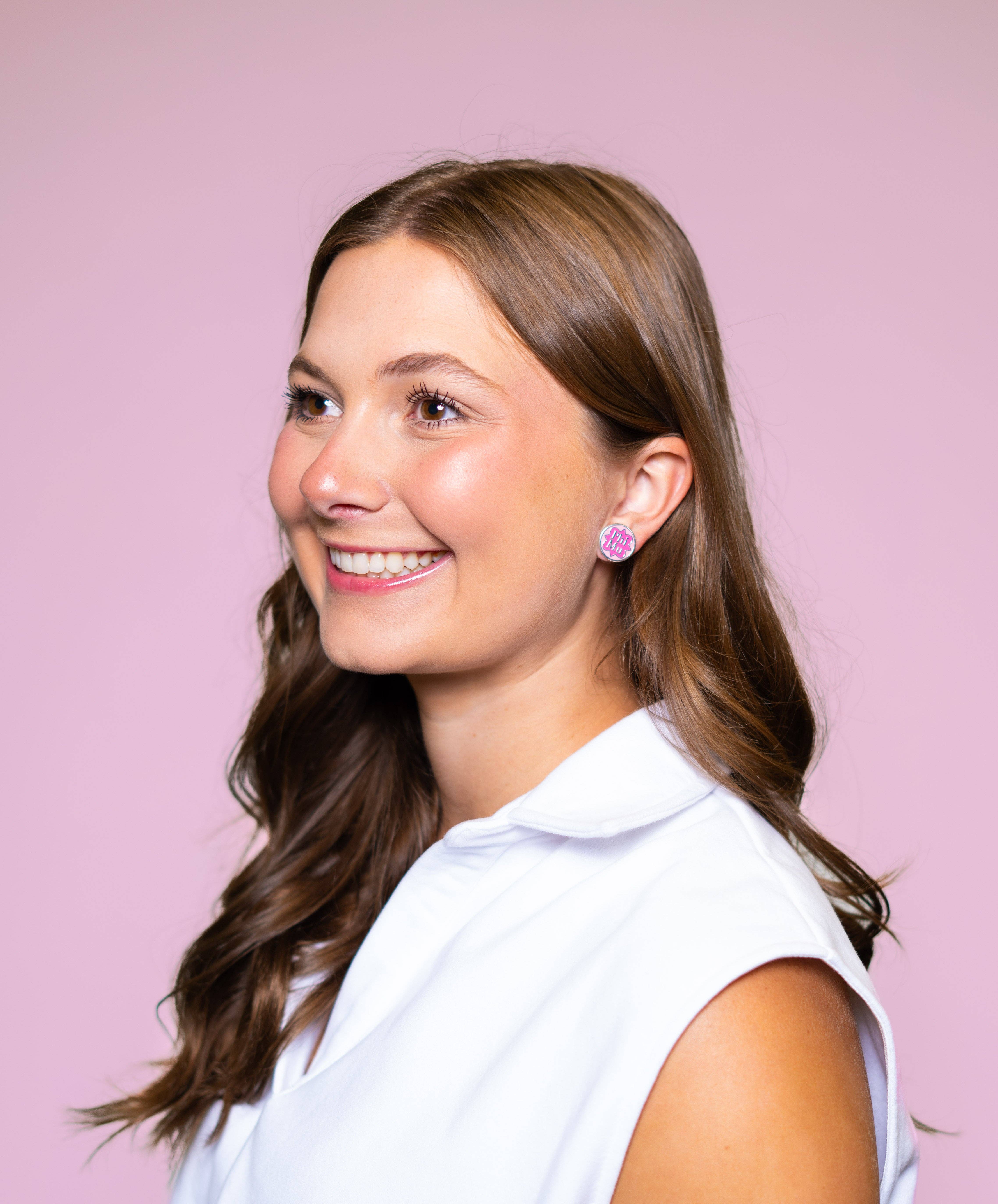 BOMB DESIGNS - Wholesale Stud/Post Earrings - Phi Mu (Licensed Greek) | Earrings (Silver)1