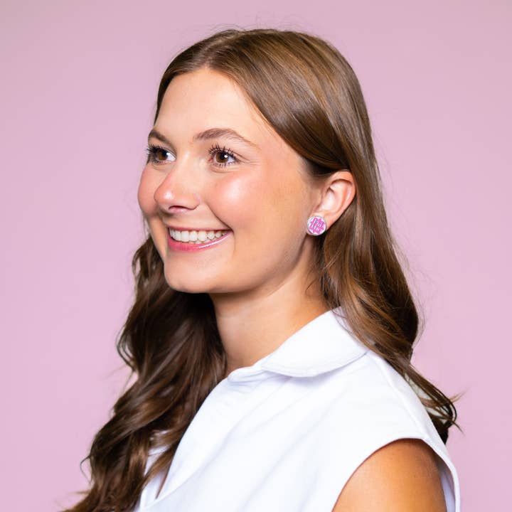 BOMB DESIGNS - Wholesale Stud/Post Earrings - Phi Mu (Licensed Greek) | Earrings (Silver)1