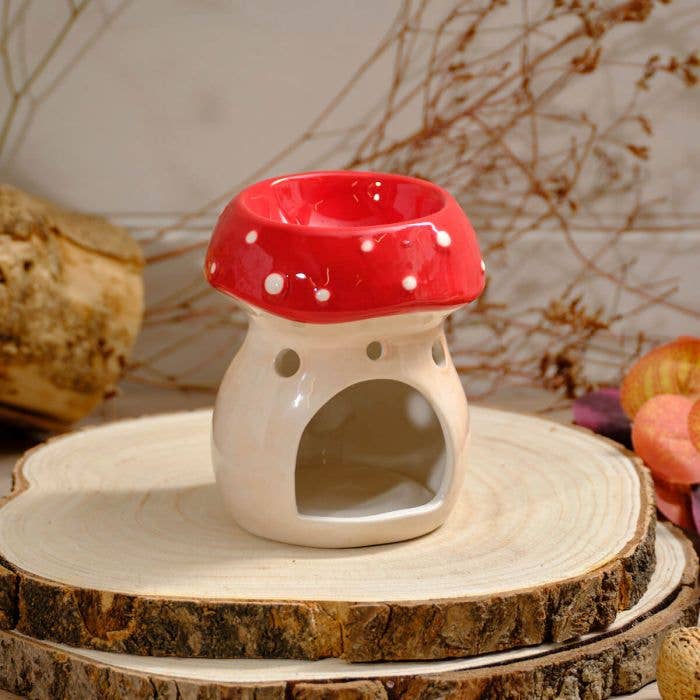 Langs - Wholesale Wax Warmer - Mushroom Ceramic Wax Melt Burner With Smiley Face1